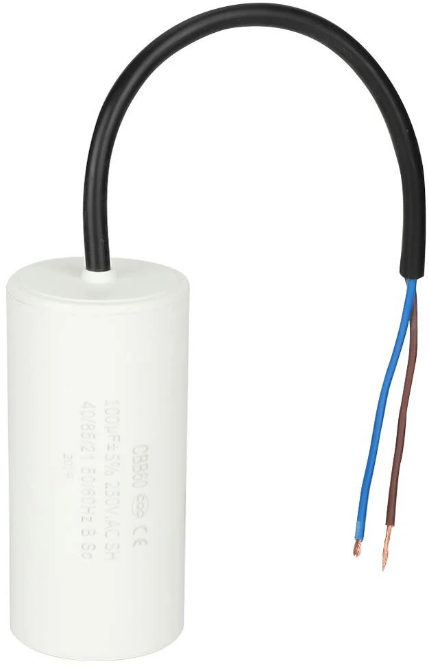 Tyenaza kondensatorius, paleidimo kondensatorius 250 V 100 Uf Cbb60 variklio paleidimo kondensatorius mikrofaradų kondensatorius su laidiniu kabeliu