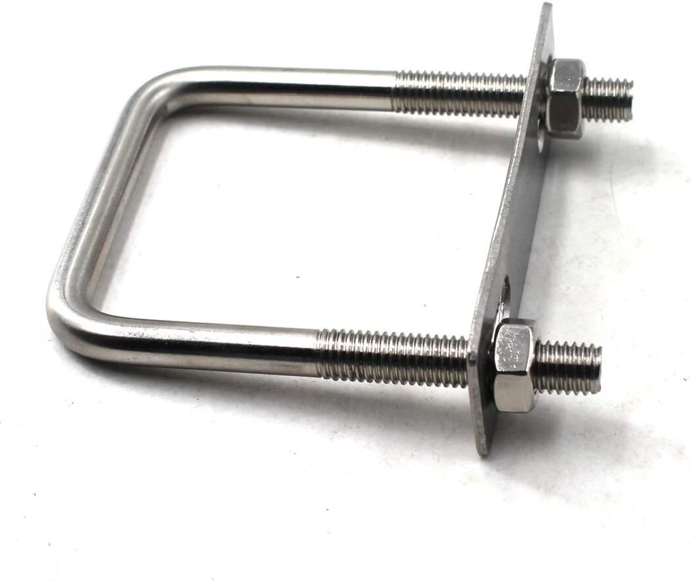 U formos varžtai M8 x 50 x 100mm kvadratiniai 304 nerūdijančio plieno 2vnt