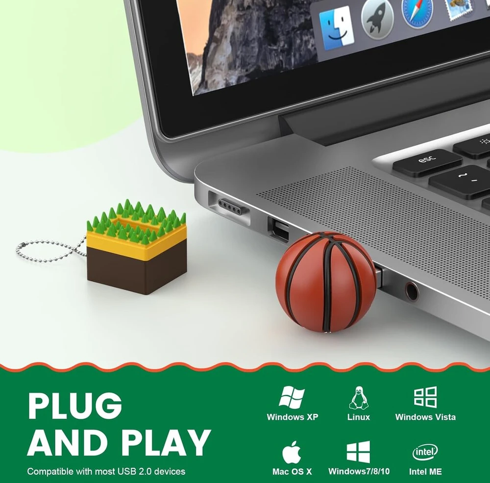 Uflatek Usb atmintinė 16 Gb krepšinio formos silikoninė Usb 2.0 atmintinė ruda 16 Gb talpos animacinė Usb atmintinė išoriniai duomenų kaupikliai dovanoms
