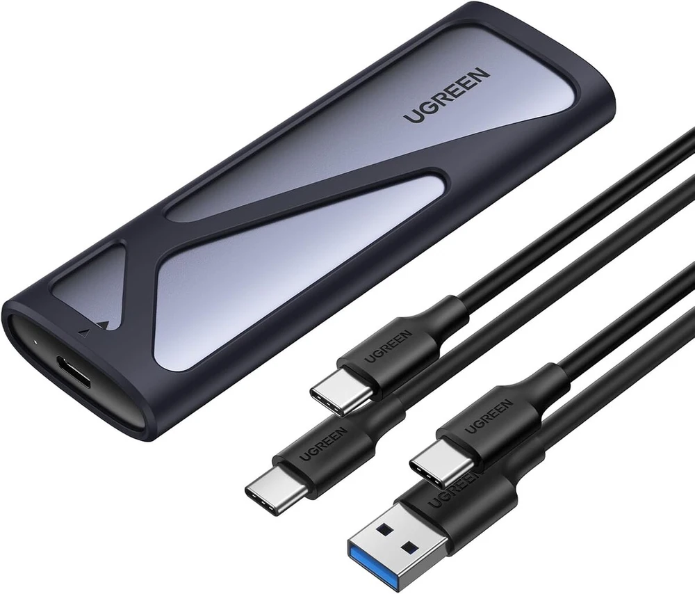 Ugreen M.2 Ssd adapteris Ssd dėklas M2 dėklas Usb 3.2 10gbps Gen2 aliuminio M.2 Ssd dėklas Nvme ir Sata Ssd diskams 2280/2242/2230/2260, suderinamas su 970 Pro, 970 Evo ir kt.