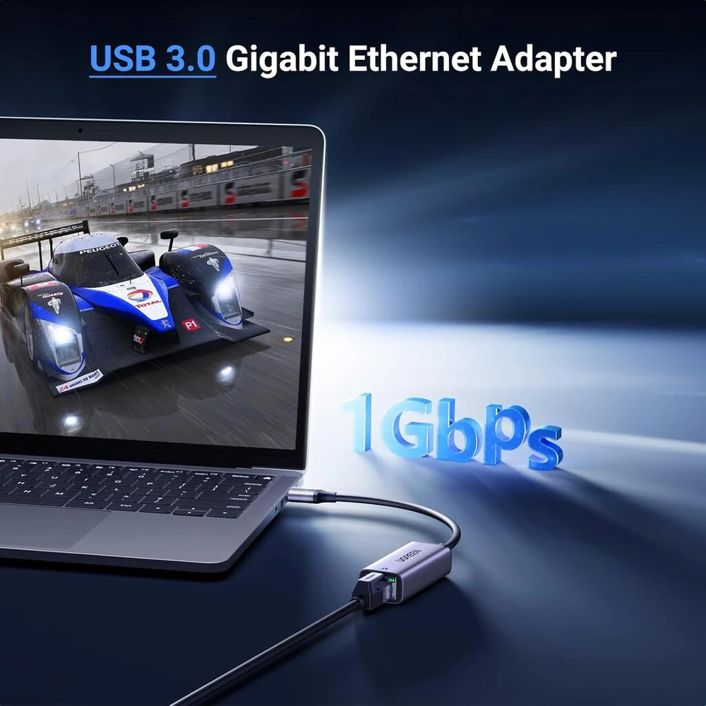 Ugreen Usb 3.0 Gigabit Ethernet adapteris, 1000 Mbps, aliuminio