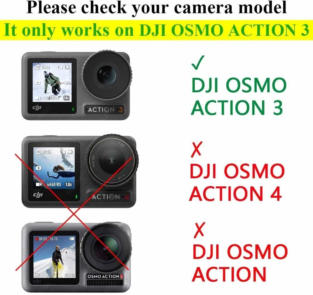 Ulbter Ekrano apsauga, skirta Dji Osmo Action 3 kameros objektyvui + ekranui 【netinka su apsauginiu rėmeliu】 [2 + 2 + 2 vnt.], stiklinė ekrano apsauga 0,3 mm 9h kietumas