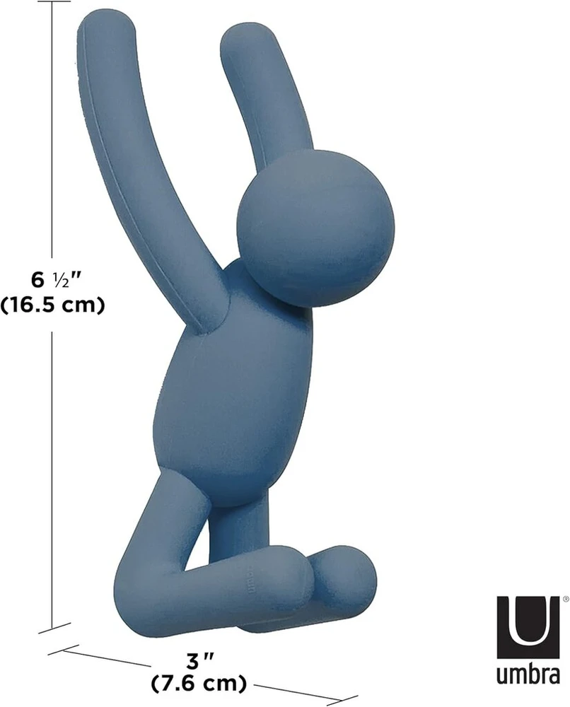 Umbra Buddy kabliukai, dekoratyviniai sieniniai kabliukai paltams, šalikams, krepšiams, kuprinėms, rankšluosčiams ir kt., 3 vnt. rinkinys, įvairių spalvų