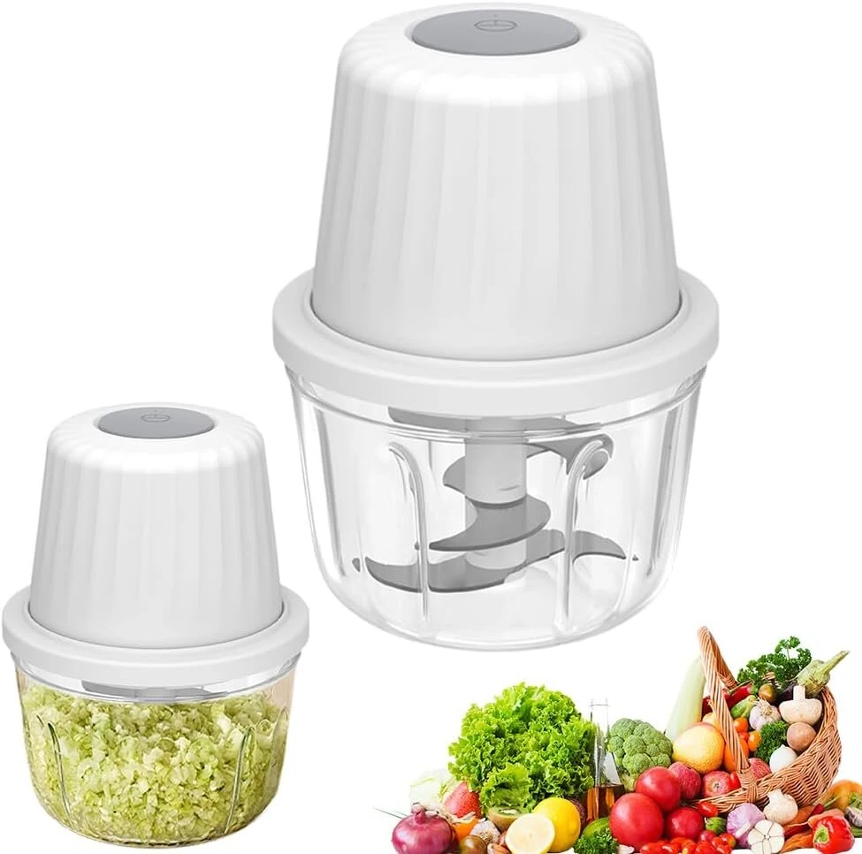 Umllpet elektrinis smulkintuvas, elektrinis svogūnų smulkintuvas 400 ml, svogūnams, daržovėms, mėsai, česnakams, svogūnų pjaustyklė, usb svogūnų pjaustyklė, elektrinis mažas svogūnų smulkintuvas