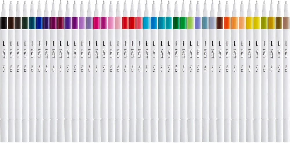 Uni Mitsubishi Pencil Uni-ball Emott Uni Mitsubishi Pieštukas - pieštukinė su 40 flomasterių - rašymas, piešimas, braižymas su stiliumi - plonas galiukas 0,4 mm - 40 spalvų