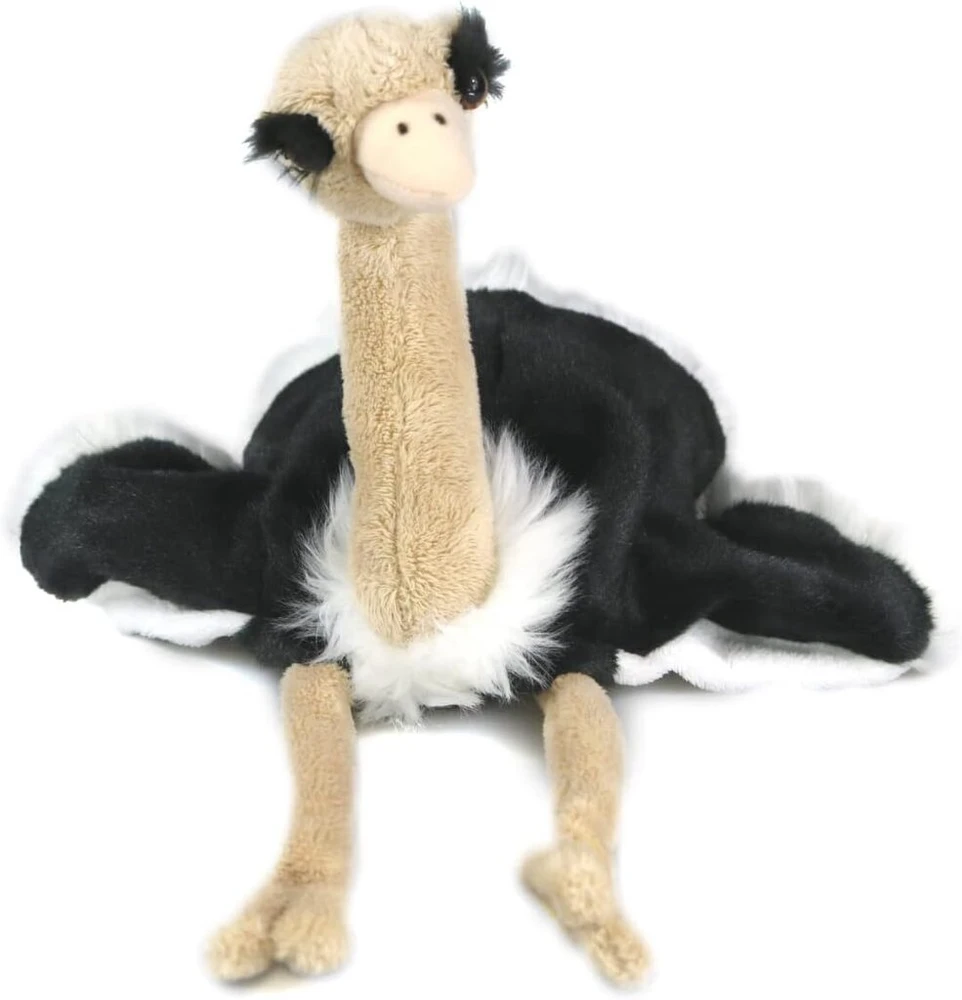 Uni-toys rankų lėlė strutis - 33 cm (aukštis) - pliušinis paukštis - pliušinis žaislas, minkštas žaislas