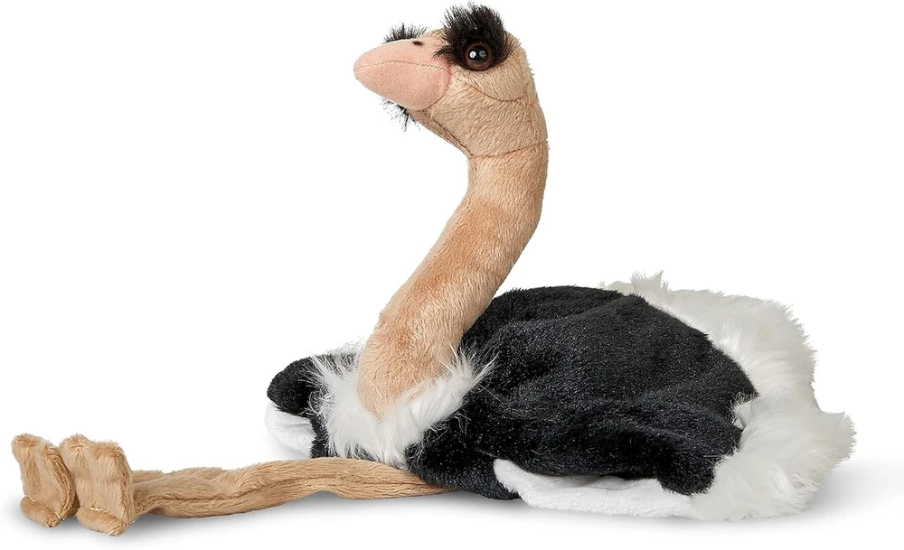 Uni-toys rankų lėlė strutis - 33 cm (aukštis) - pliušinis paukštis - pliušinis žaislas, minkštas žaislas
