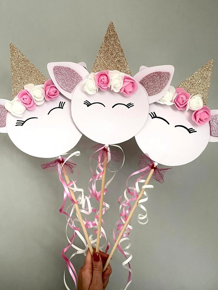 Unicorn amatų rinkinys - 8 x Magic Wand Unicorn - puikios vienaragio dovanos mergaitėms - pagaminta Vokietijoje - mieli vienaragio amatai - vienaragio vakarėliui (vidutinis)