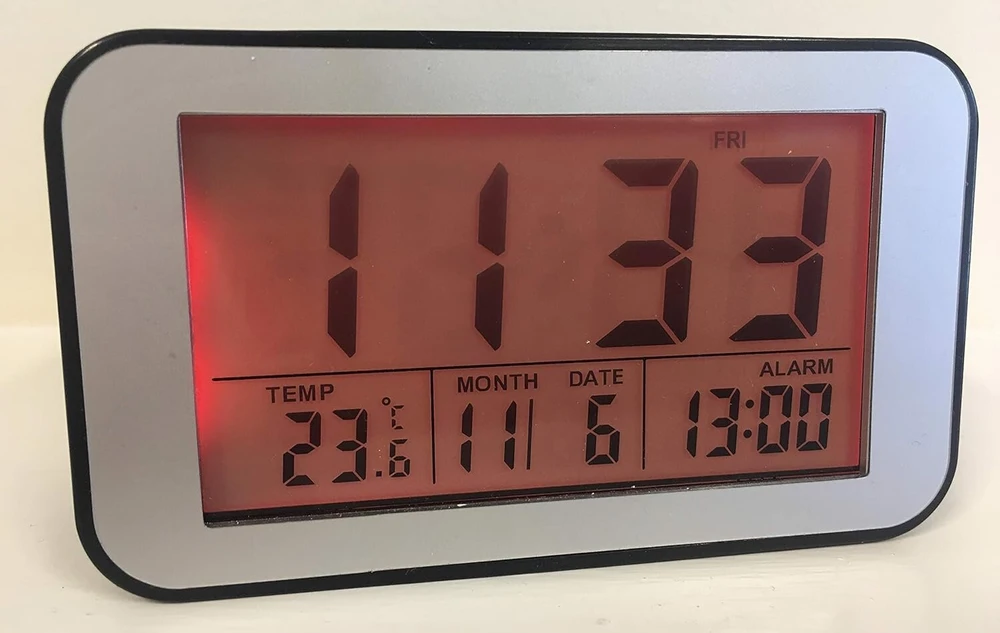 Unity lcd žadintuvas, matinė juoda, 12 x 7 x 5 cm