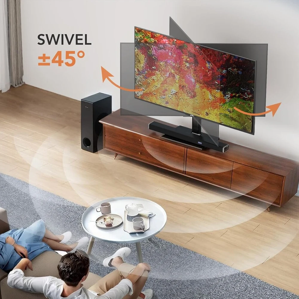 Laikiklis Universalus reguliuojamo aukščio tv stovas 19-43 colių televizoriams, lcd led plokščiaekranis tv stovo priedas vesa 200 x 200, stalo stovas / juodas, išlaiko iki 45 kg