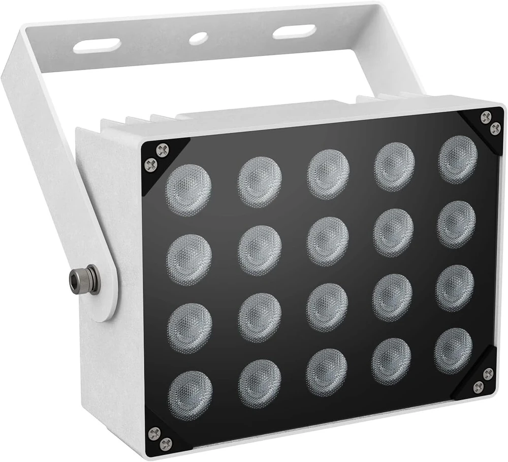Univivi ir prožektorius su 20 led, 850 nm ilgo nuotolio apšvietimas, 90 laipsnių plataus kampo infraraudonųjų spindulių prožektorius, ip67 atsparus vandeniui, skirtas apsaugos kameroms, ir šviestuvas, skirtas naudoti patalpose ir lauke