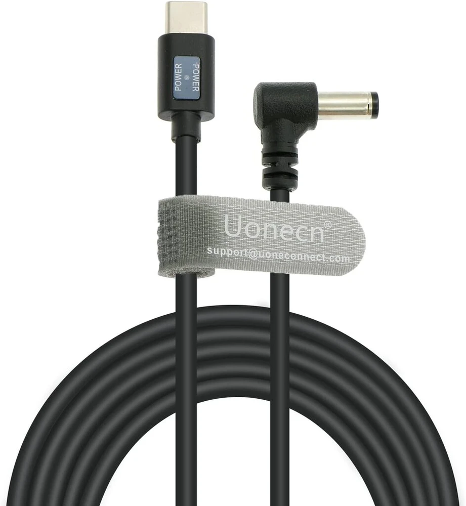 Uonecn Usb-c į 2.5 Dc 12v Kampinis Maitinimo Laidas 1.8m