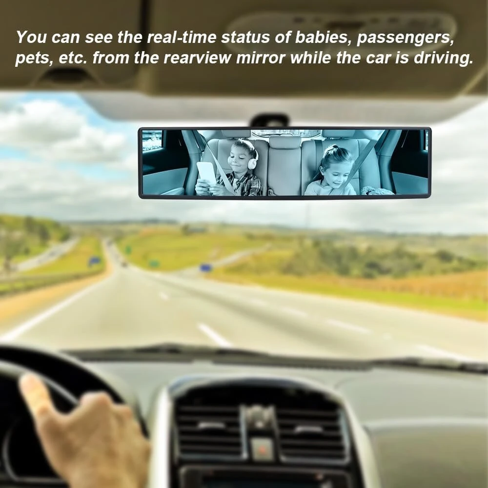 Uraqt automobilio galinio vaizdo veidrodėlis, 310 mm x 85 mm, universalus vidinis veidrodėlis, panorama, akinimą mažinantis vidinis galinio vaizdo veidrodis, didelis matomumas, platus kampas, panorama, didelis aiškumas, automobilio veidrodis skirtas suv c