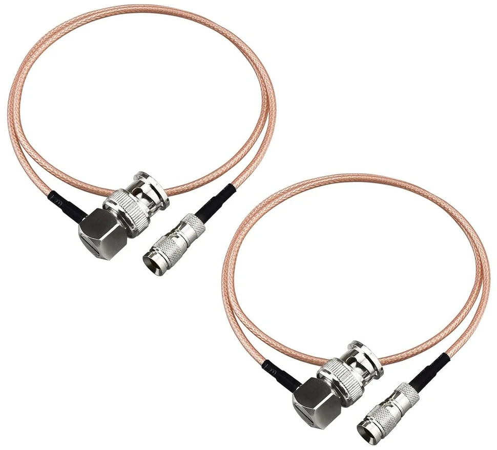 Urcianow 50 cm Sdi kabelis Din 1.0/2.3 kištukas į Bnc stačiu kampu kištuką Rg179 75ohm kabelis Rf koaksialinis adapterio ilgiklis ryšių sistemai radijo video įrangai (2 vnt.)