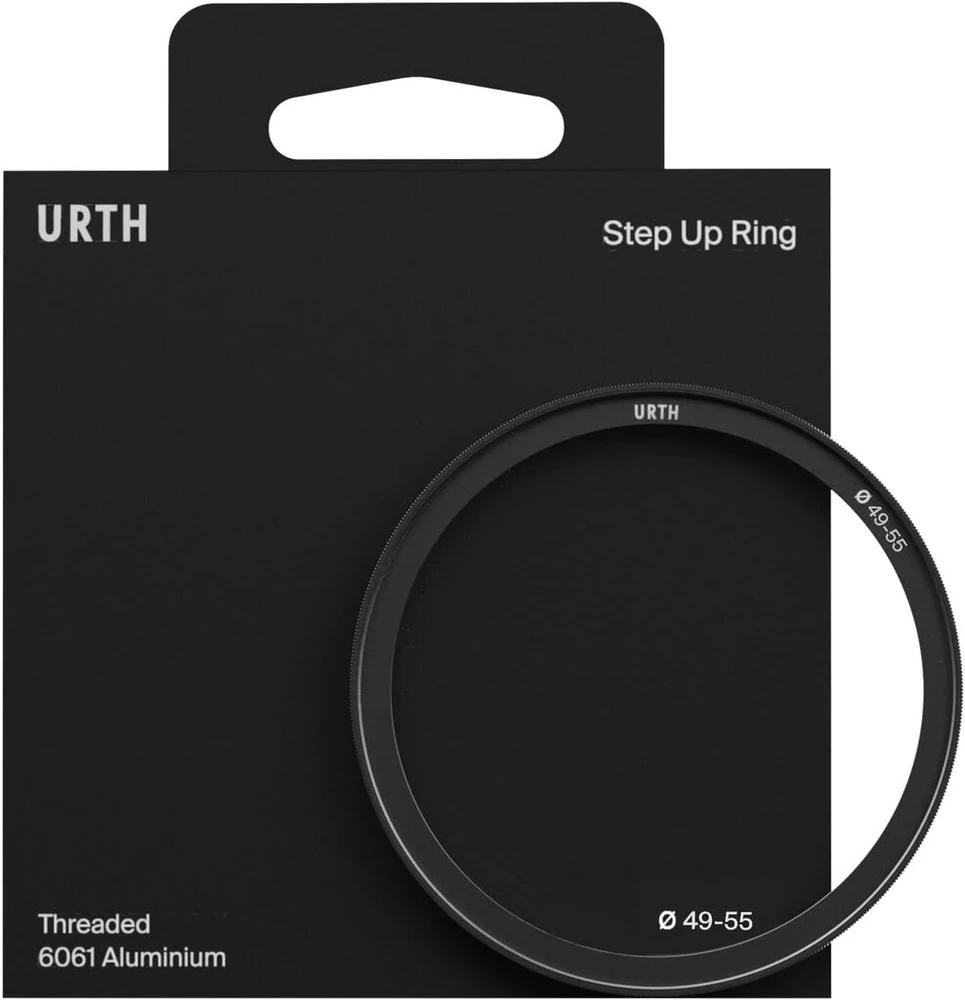 Urth 49–55 mm žiedinis adapteris objektyvui – prijunkite 55 mm srieginius filtrus prie 49 mm objektyvų