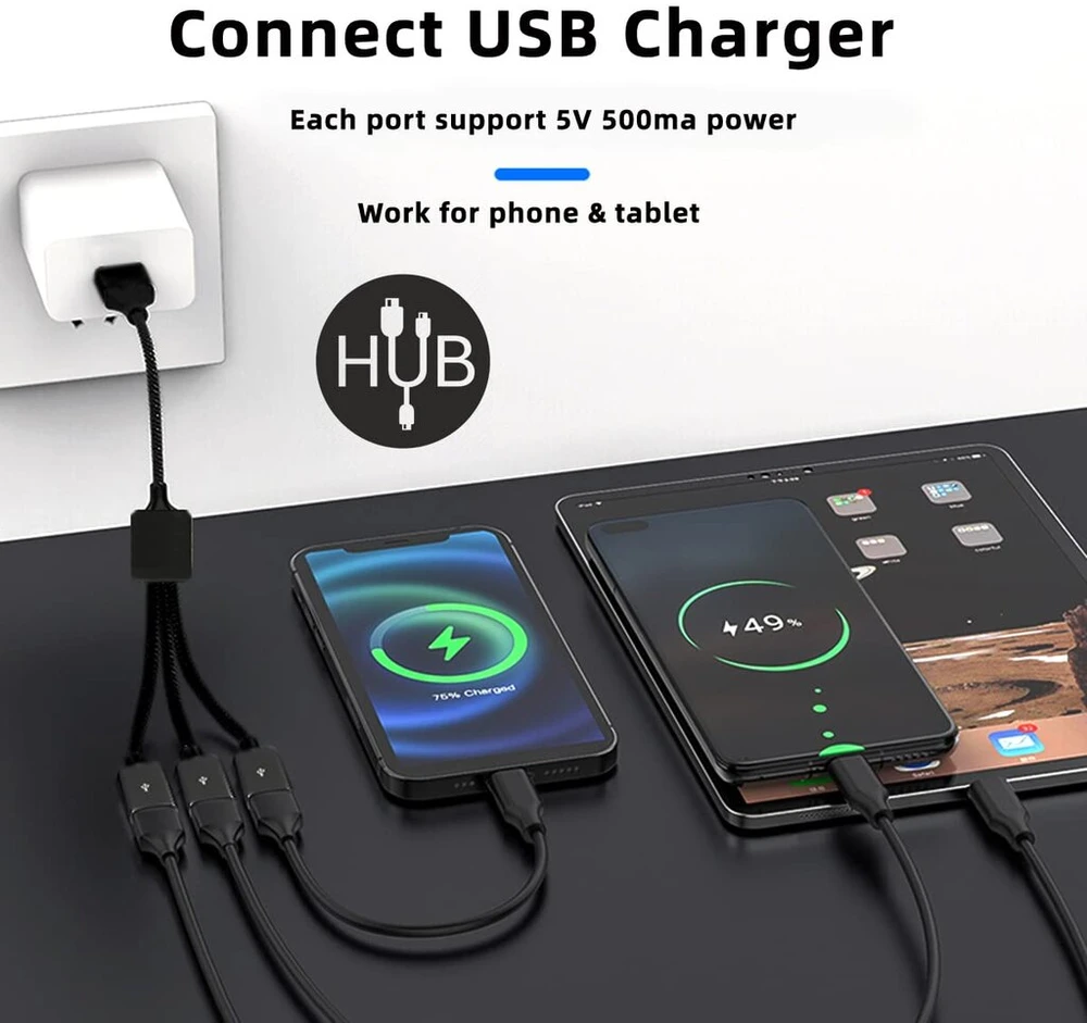 Usb 2.0 3 prievadų praplėtimo šakotuvas, 480mbps