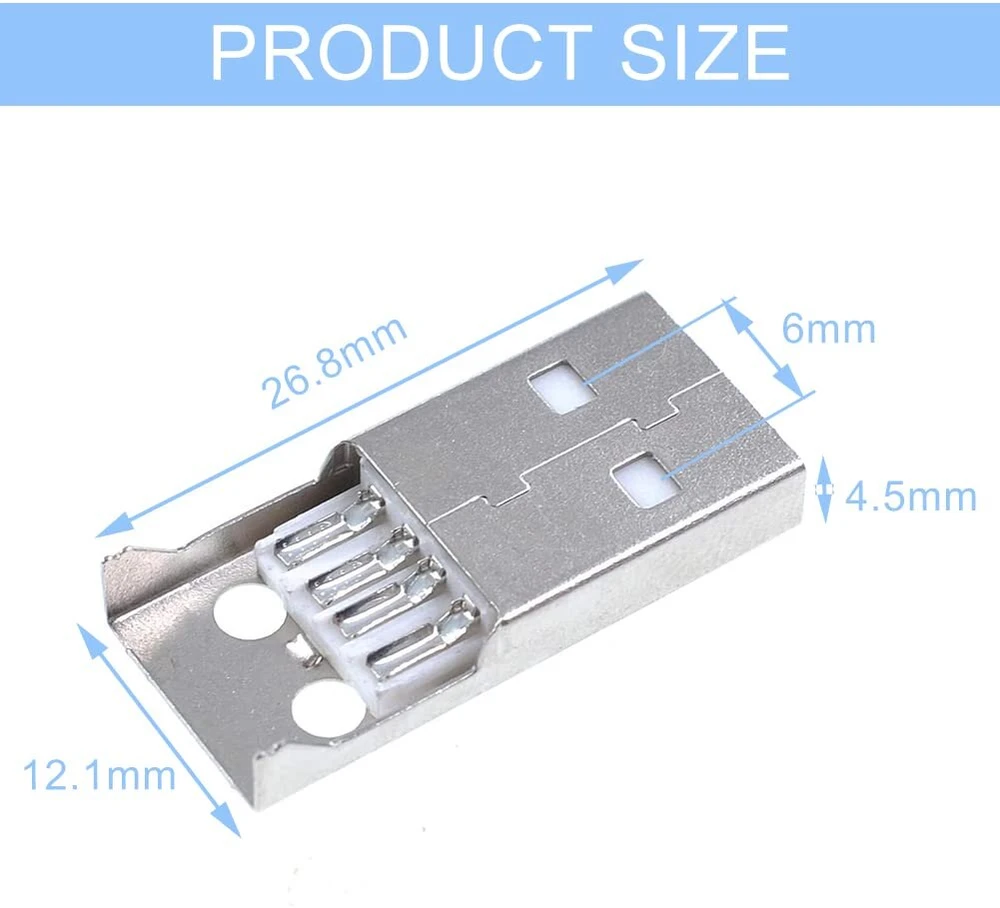 Usb 2.0 a tipo 4 kontaktų kištukas į kištuką, usb 2.0 tipo kištukas, usb 2.0 tipo a 4 kontaktų kištukas į lizdą, usb 2.0 tipo a 4 kontaktų lizdo adapterio kištukas, usb a tipo 4 kontaktų kištukas, skirtas pasidaryk pats kabeliams, 20 rinkinių