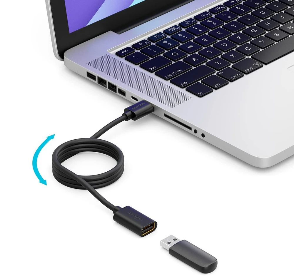 Usb 2.0 prailginimo kabelis A/a – juodas 3 m