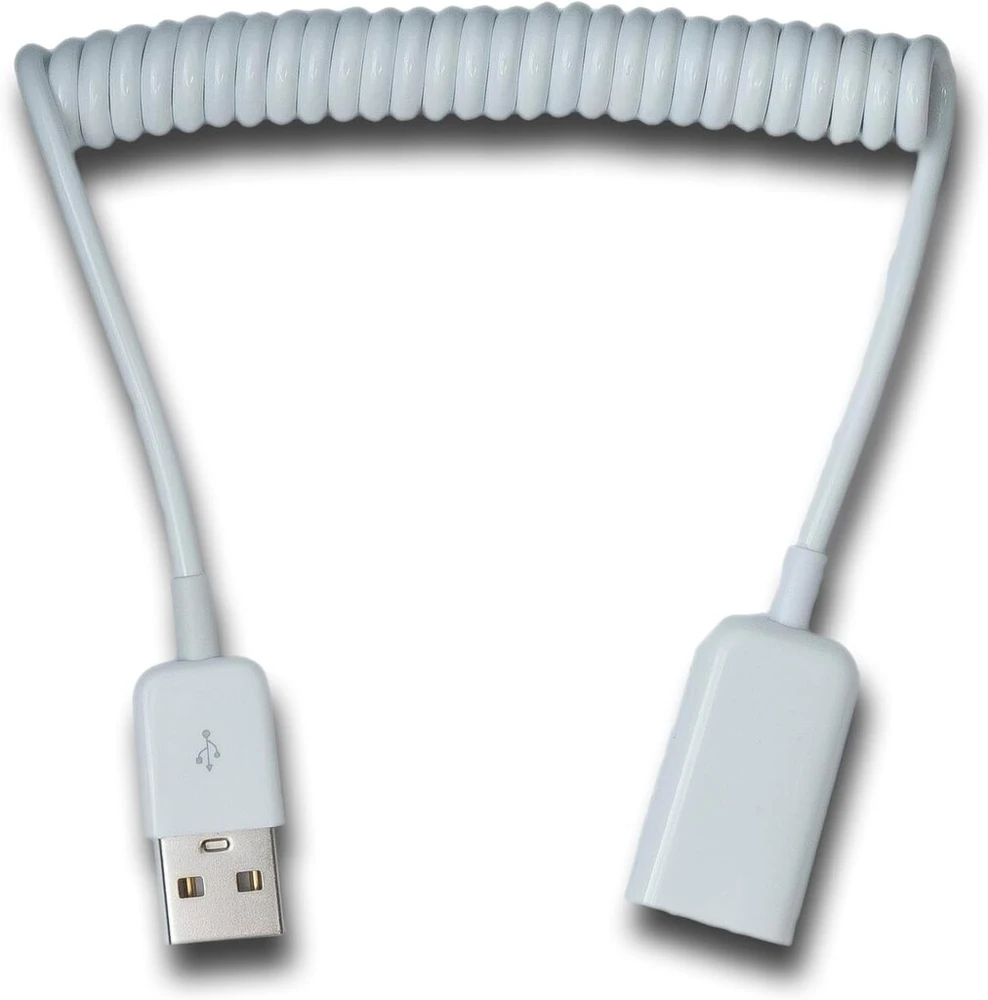 Usb 2.0 prailginimo laidas 90 cm, A tipo vyriškas-moteriškas, baltas
