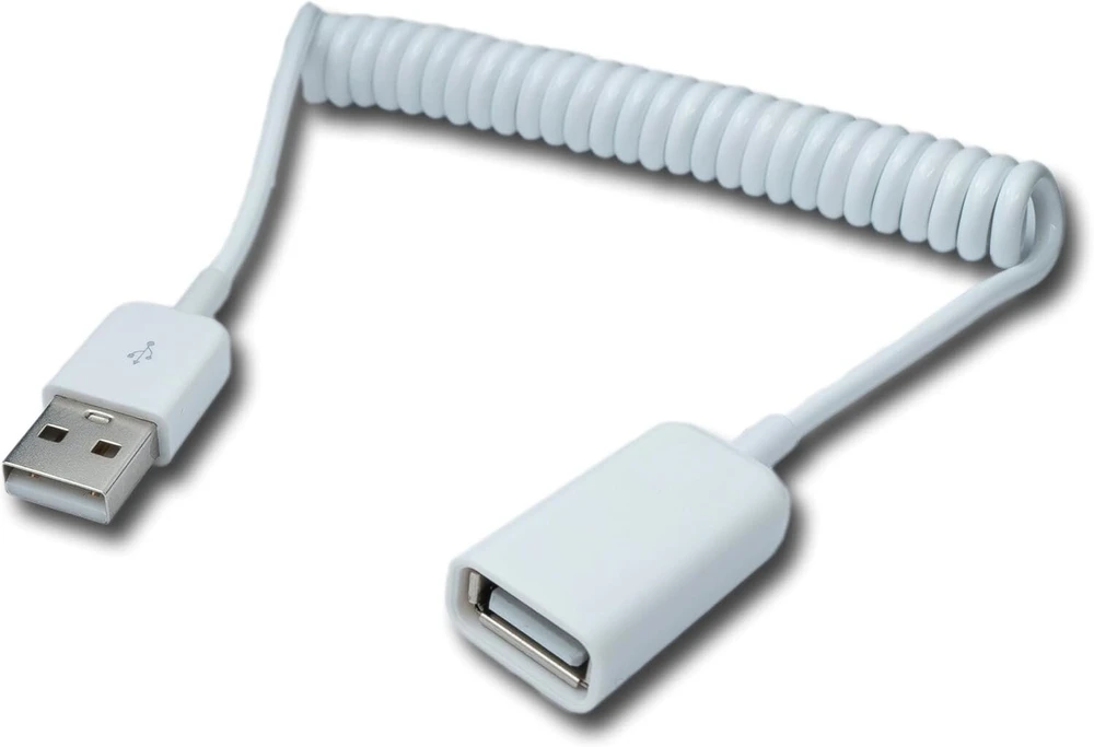 Usb 2.0 prailginimo laidas 90 cm, A tipo vyriškas-moteriškas, baltas