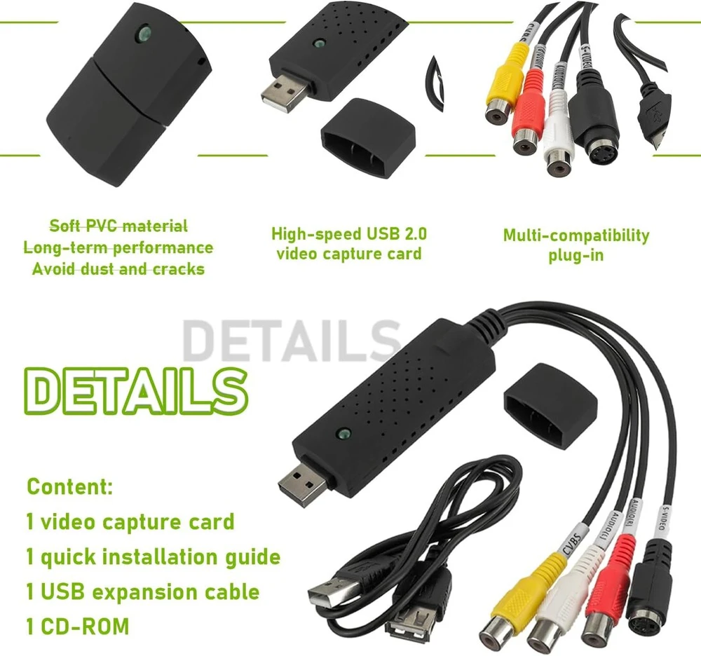 Usb 2.0 vaizdo ir garso įrašymo įrenginys - Vhs į skaitmeninį