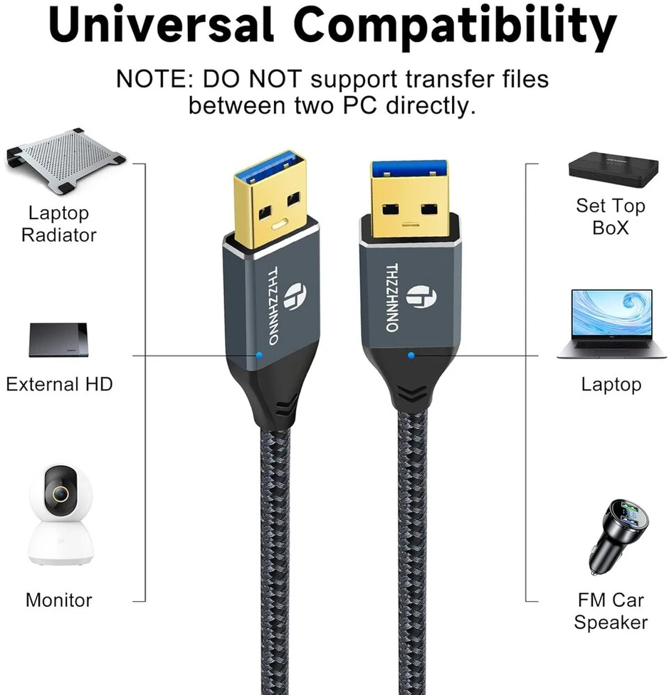 Usb 3.0 A-a kabelis, 2m, 5gbps