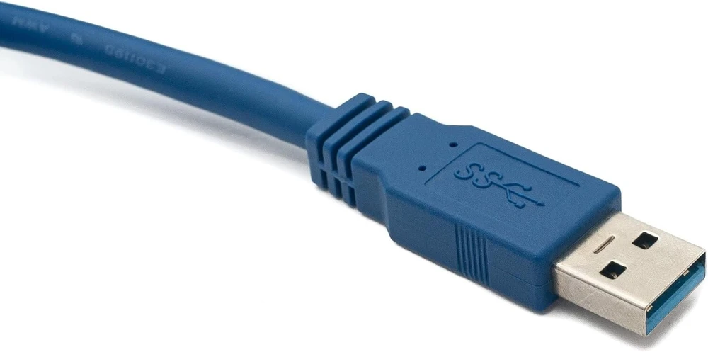 Usb 3.0 kampinis laidas 1.8m, B kištukas į A kištuką, mėlynas