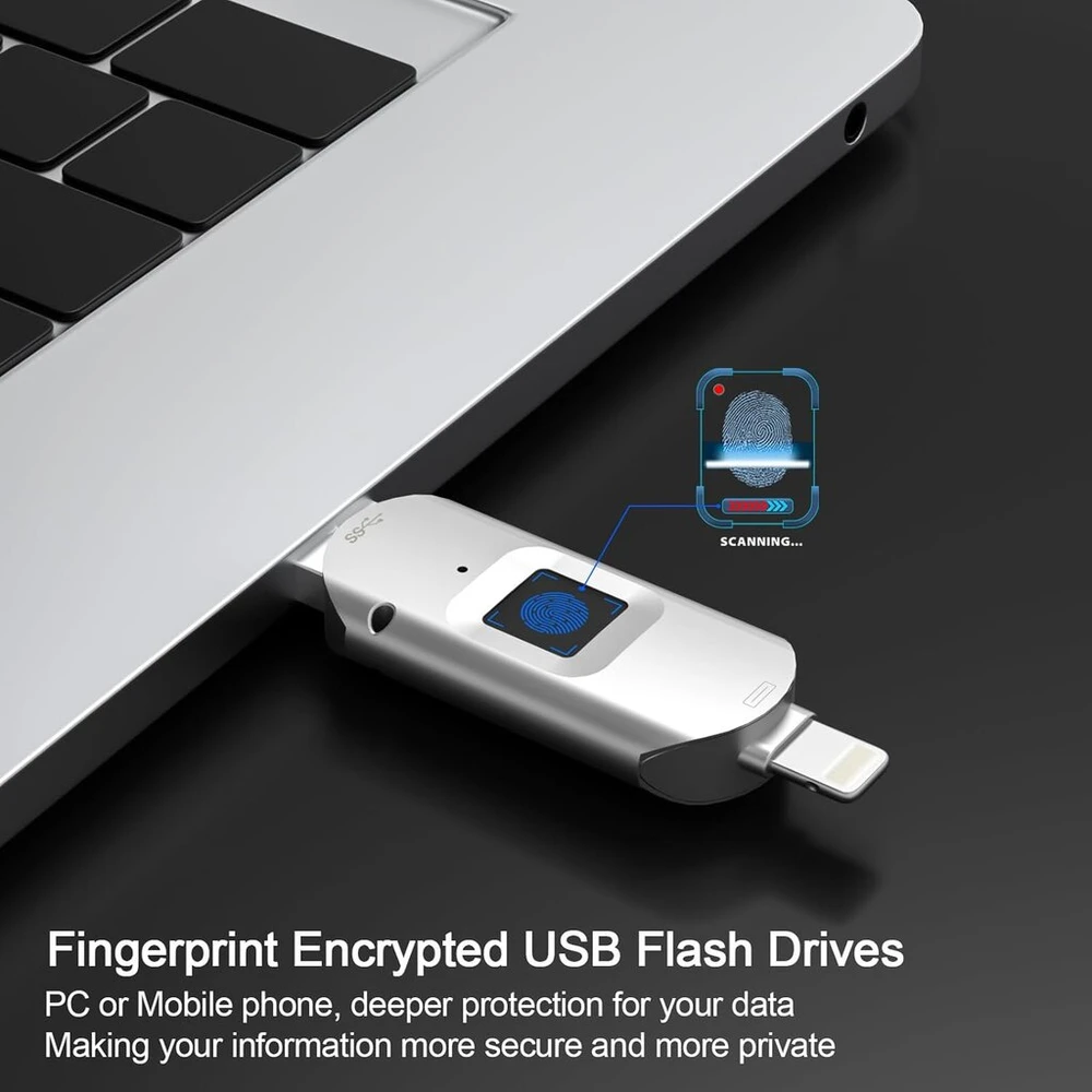 Usb 3.0 šifruotas išorinis atminties įrenginys su pirštų atspaudų šifravimu, usb atmintinė, skirta iphone/ipad/ipadmini/mac/pc, usb 3.0 atmintinė 128 gb
