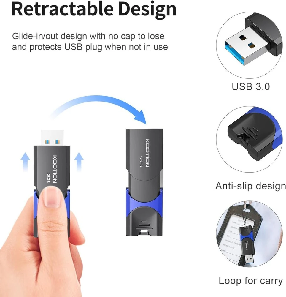 Usb atmintinė 128gb (3 vnt.), Usb 3.0, greita duomenų perdavimo