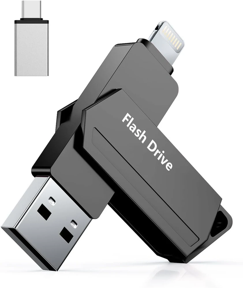 Usb atmintinė, skirta iphone 512gb mfi sertifikuota 3 viename usb 3.0 lightning išorinė atmintis type c photostick atminties kortelė, skirta iphone/ipad/ios/android/mac/pc - išorinė saugykla (juoda)