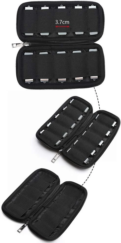 Usb atmintinės laikymo krepšys, neopreninis usb laikiklis, elektroninių priedų organizatorius usb atmintinėms/atmintukams/rašiklių atmintinėms/jump drives (dydis: l 10 grids)