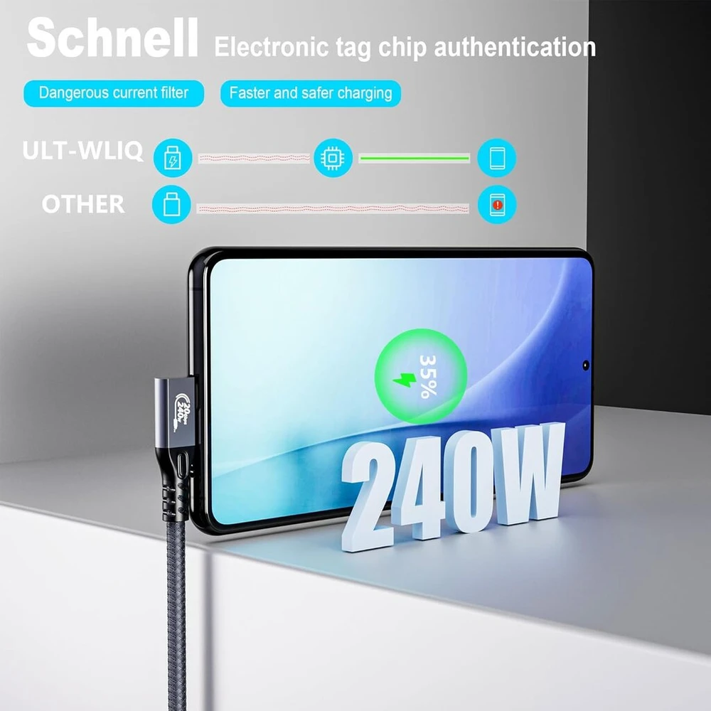 Usb C 240w 2m 90° kampas, Pd 3.1, 20gbps, 4k@60hz