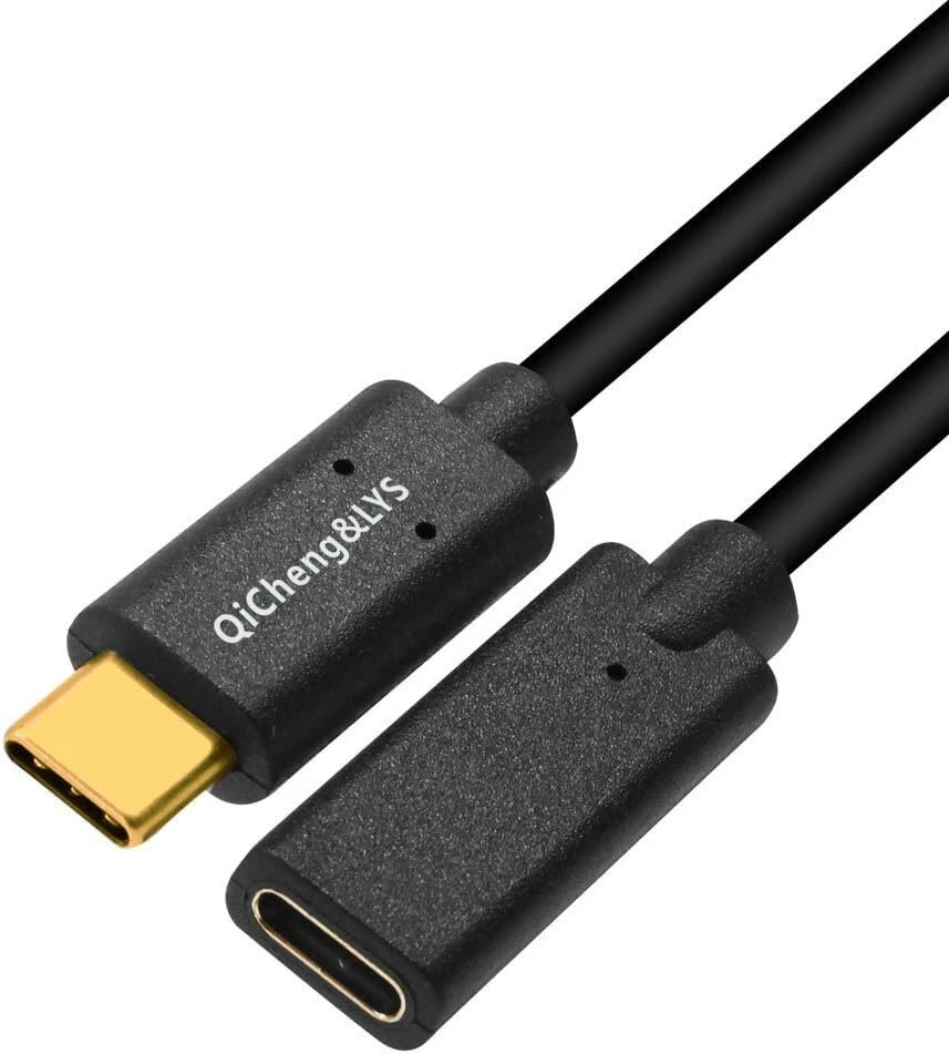 Usb-c 3.1 vyriškas-moteriškas prailginimo laidas, gen 2 (10 gbps) paauksuotas usb c vyriškas-moteriškas kabelio jungtis, perduoda vaizdą, duomenis, garsą, skirtas usb type-c duomenų sinchronizavimo kabeliui - 1m/3ft