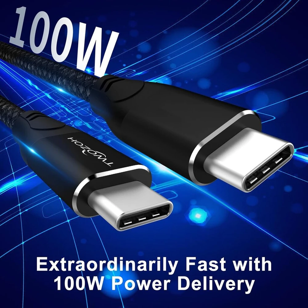 Usb-c 3.2 Gen 2x2 Kabelis 100w, 0.5m, 20gbps, 4k@60hz