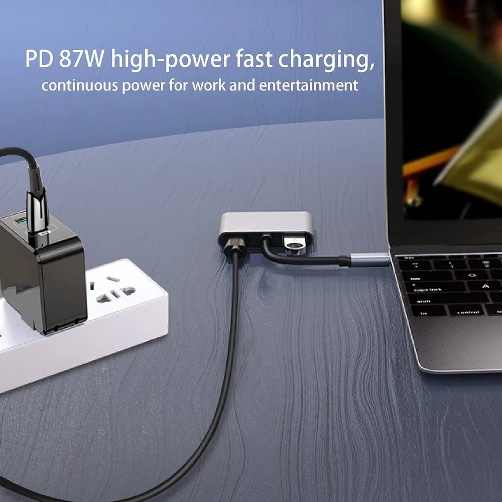 Usb-c 4-in-1 stotelė: 4k Dual Hdmi, Usb 3.0, Pd