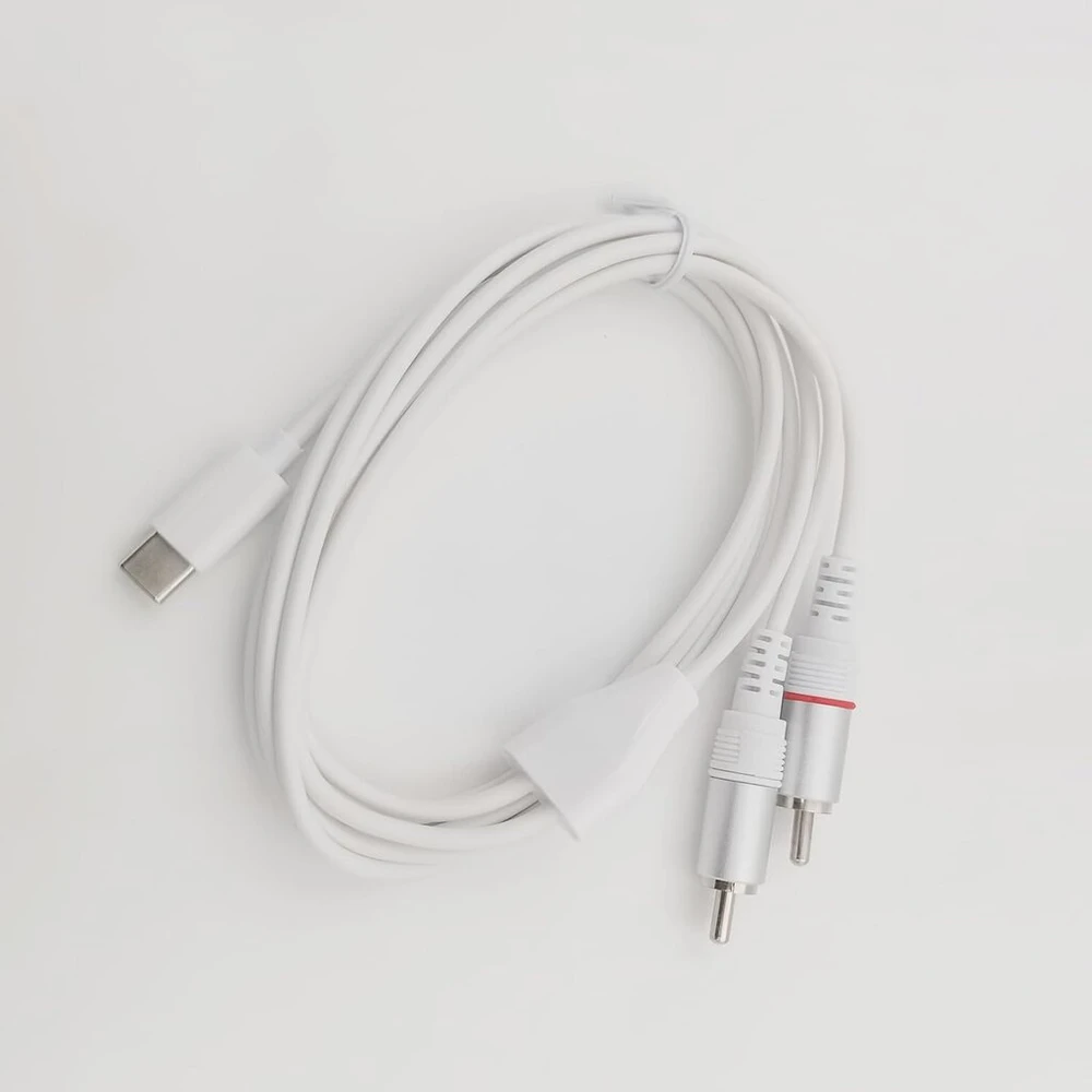 Usb C į 2 Rca Audio Kabelis, 1m, Baltas