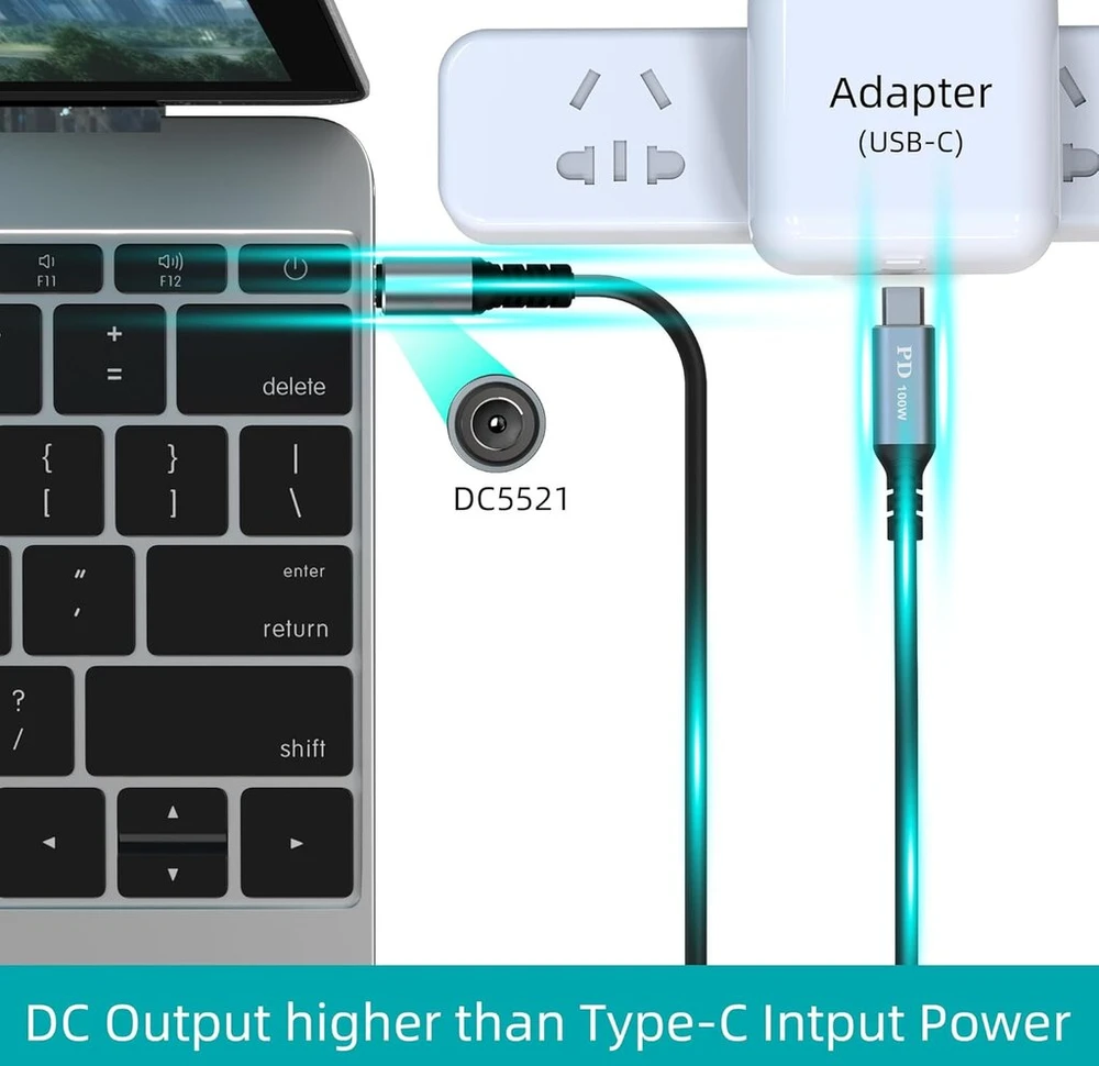 Usb-c į Dc 5.5x2.1mm 100w maitinimo laidas Starlink Mini