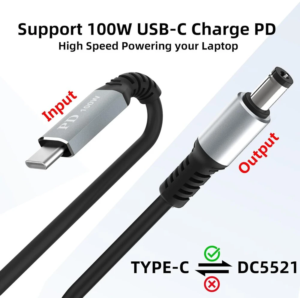 Usb-c į Dc 5.5x2.1mm 100w maitinimo laidas Starlink Mini
