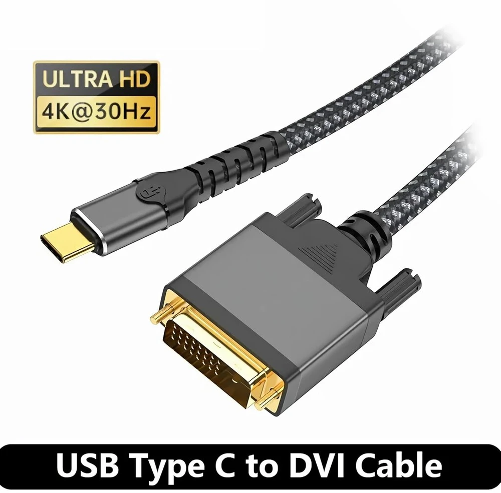 Usb-c į Dvi kabelis 4k, 2m