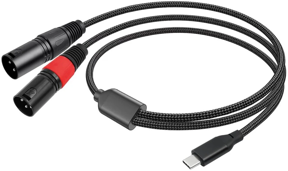 Usb-c į Dvigubą Xlr Mikrofono Kabelis, 2m