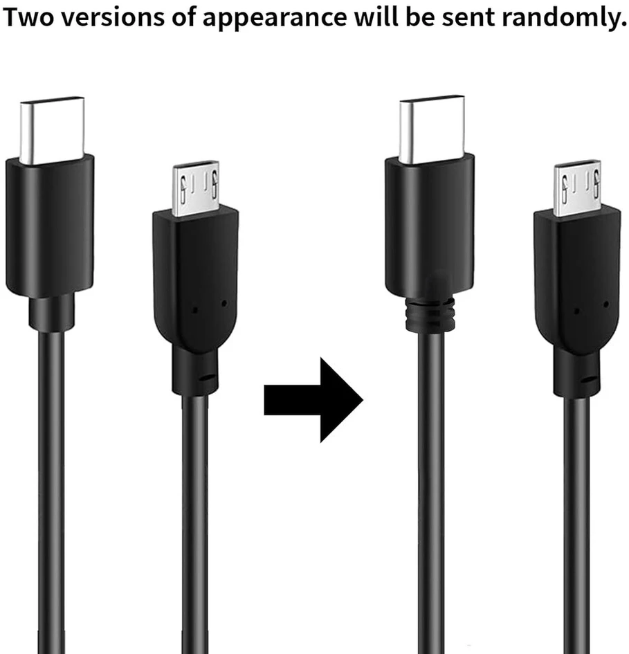 Usb-c į Micro Usb 2.0 kabelis (2 vnt.) - 0.3m, greitas įkrovimas ir duomenys