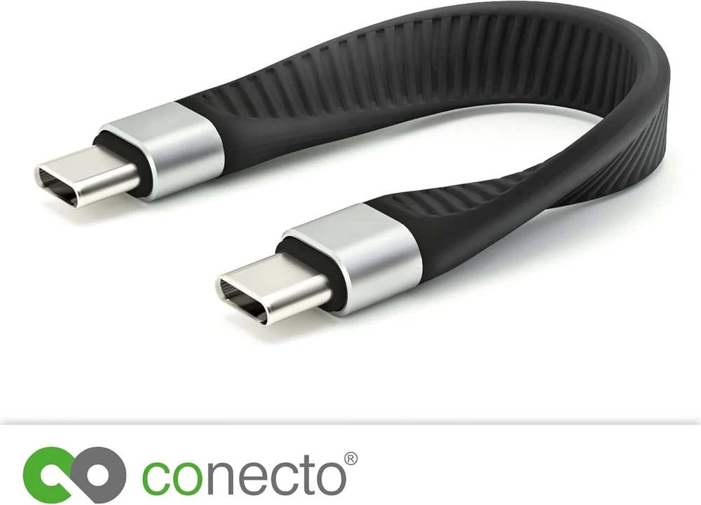 Usb-c į Usb-c kabelis, 100w Pd, 40gbps, 0.13m, juodas
