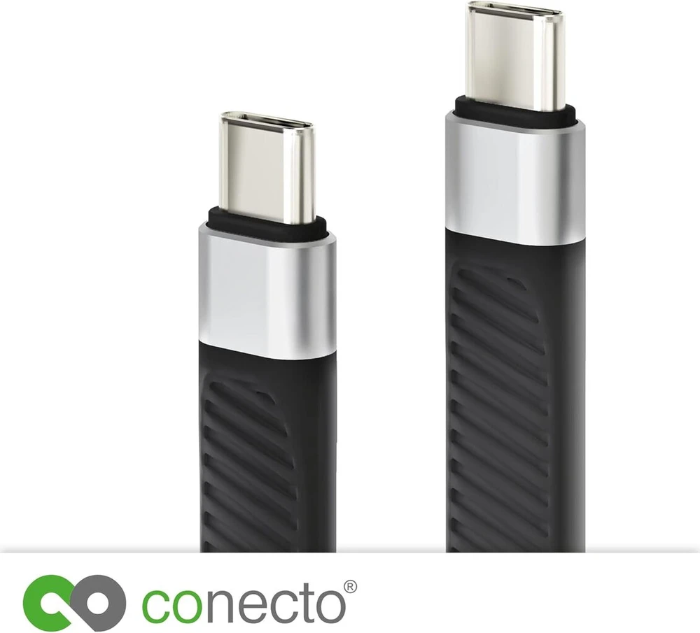 Usb-c į Usb-c kabelis, 100w Pd, 40gbps, 0.13m, juodas
