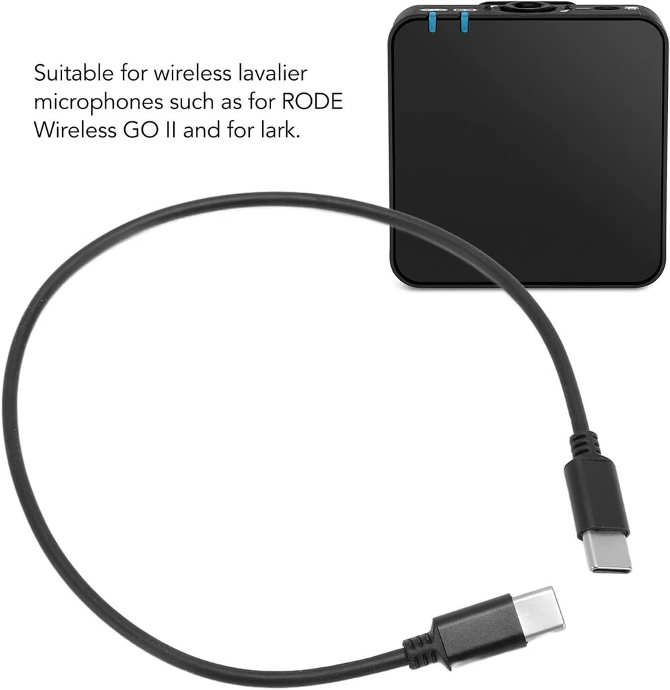 Usb c į usb c kabelis 30cm type c į type c mikrofono kabelis jungia belaidį atvartinį mikrofoną usb c mikrofonas su telefono kabeliu, skirtas rode wireless go ii, skirtas lark