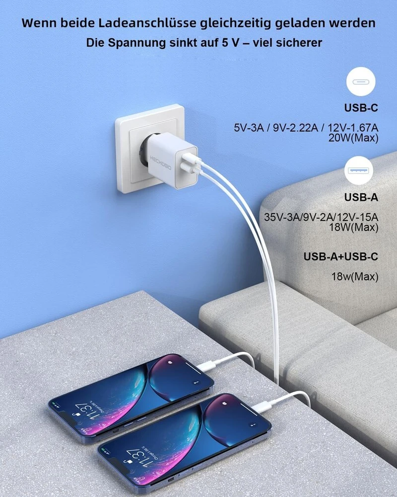 Usb c įkroviklis 20w, skirtas iphone 14 13 12 11 pro max plus mini xs xr x se 8 7 6s 5s - 20w greitasis įkroviklis su 2m įkrovimo laidu, skirtas iphone