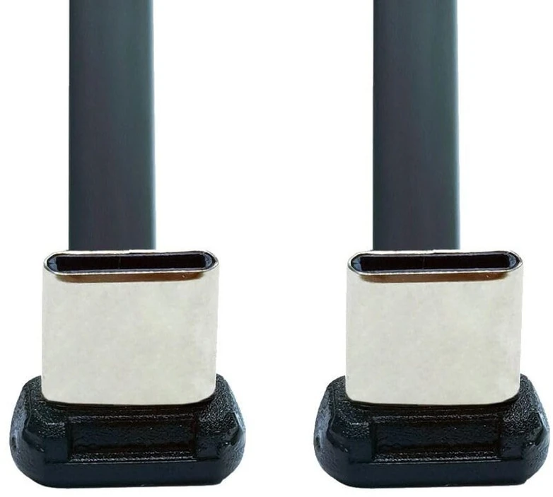 Usb-c Kampinis 90° Kabelis 70mm, 65w Greitas Įkrovimas, Duomenų Perdavimas