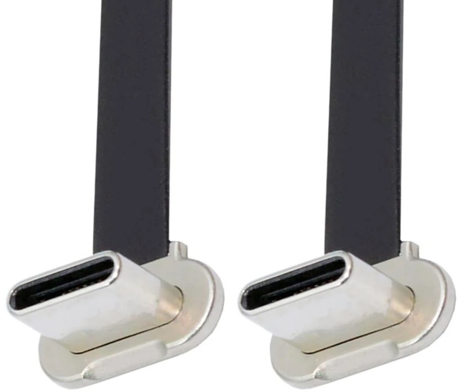 Usb-c kampinis 90 laipsnių 65w Pd greito įkrovimo laidas 75mm