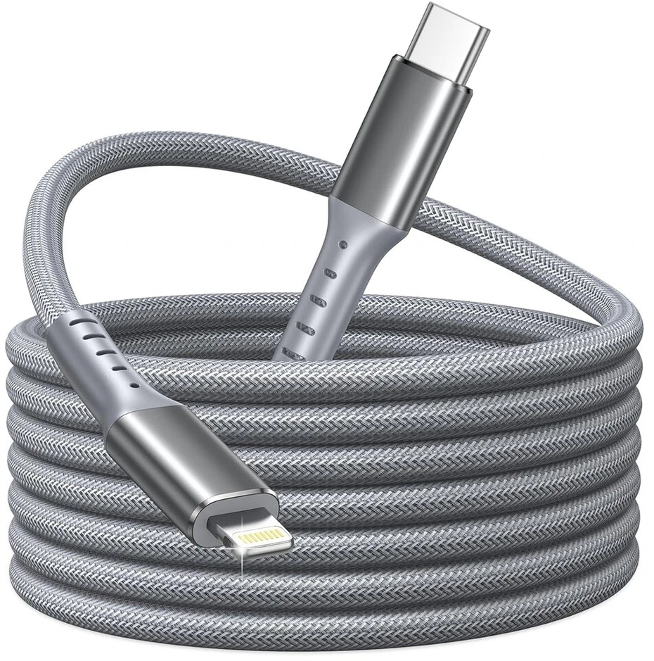 Usb c lightning kabelis 3 m, ilgas iphone įkrovimo kabelis usb c [mfi sertifikuotas] power delivery usbc į lightning greito įkrovimo kabelis greitas lightning usb c kabelis, skirtas iphone 14/13/12 pro max plus/11/xs/8/7/6