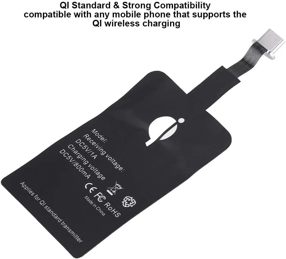 Usb c qi belaidis įkroviklis, qi imtuvas usb c, type c belaidžio įkroviklio imtuvas, skirtas galaxy a51/a20e/a20, pixel 2 ir kitiems type c mobiliesiems telefonams (type-c)