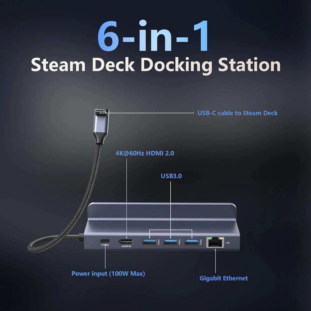 Usb c šakotuvas, oditton 6-in-1 usb c adapteris daugiafunkcinė prijungimo stotis su 5 gbps 3 x usb 3.0, 4k hdmi, greito įkrovimo pd 100 w, skirtas mac, imac, flash atmintinei, windows, steam deck